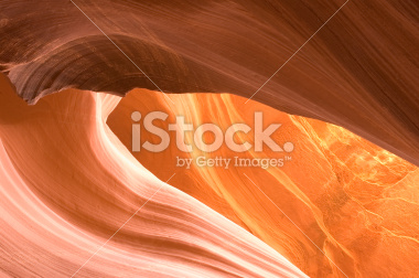 Golden Curves of Antelope Canyon Stock Photograph