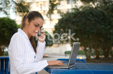 Young Business Woman Working Outdoors