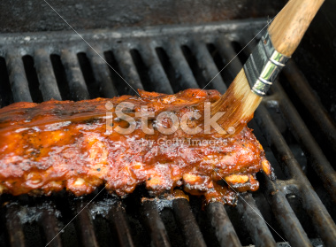 Baby Back Ribs Slathered with BBQ Sauce