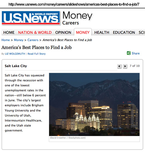 Salt Lake City Stock Photograph Published on USNews